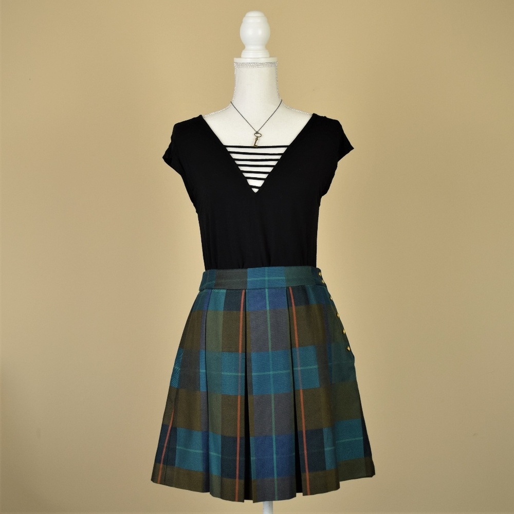 NWOT VTG Tommy Hilfiger Plaid Pleated Mini Skirt